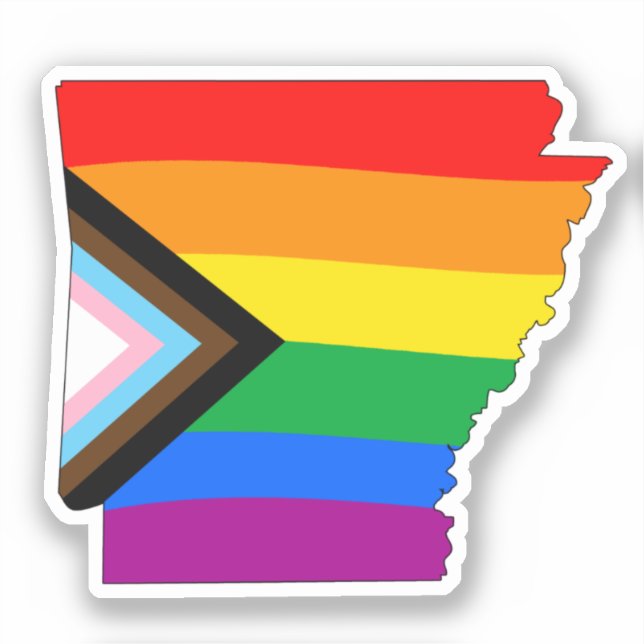 Arkansas State Pride LGBTQ Progress Pride Sticker (Front)