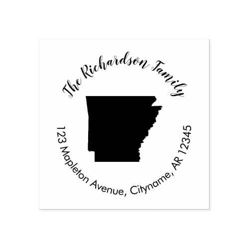 Arkansas state return address rubber stamp