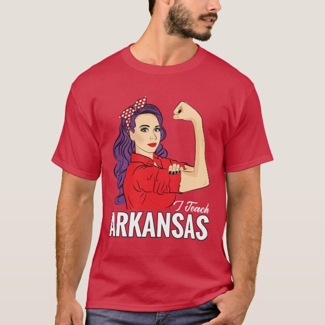 Arkansas State Teacher Red For Ed Redfored I Teach T-Shirt (Front)