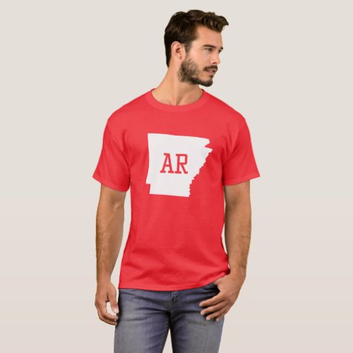 Arkansas State White Map AR Mens T_Shirts