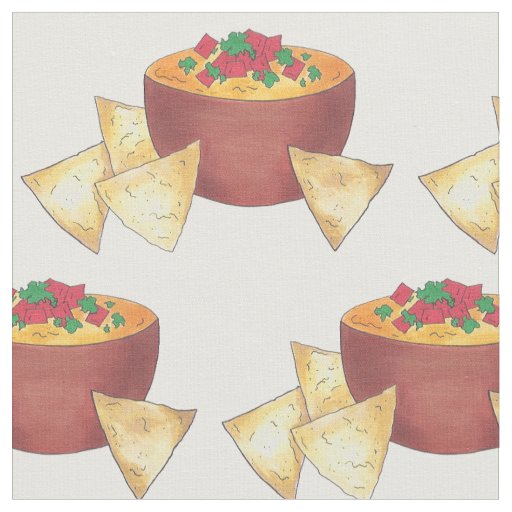 Arkansas Style Cheese Dip Nacho Chips Foodie Snack Fabric