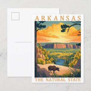 Arkansas the Natural State USA Travel Place Postcard