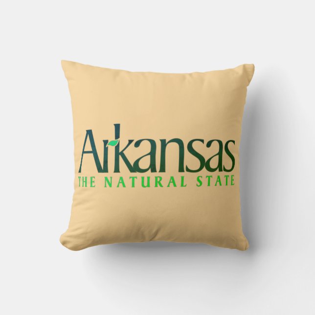 Arkansas The Nature State Throw Pillow (Front)