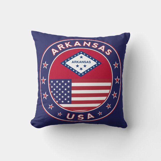 Arkansas Throw Pillow (Front)