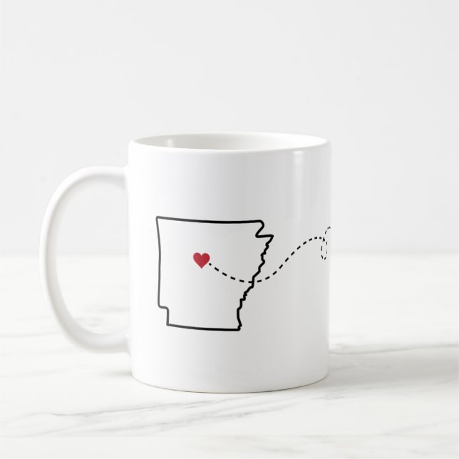 Arkansas to California - Heart2Heart Coffee Mug (Left)