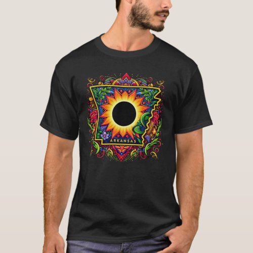 ARKANSAS TOTAL SOLAR ECLIPSE GOLD TRIM  T_Shirt