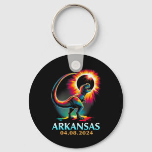 Arkansas Totality Total Solar Eclipse 2024 T Rex D Keychain