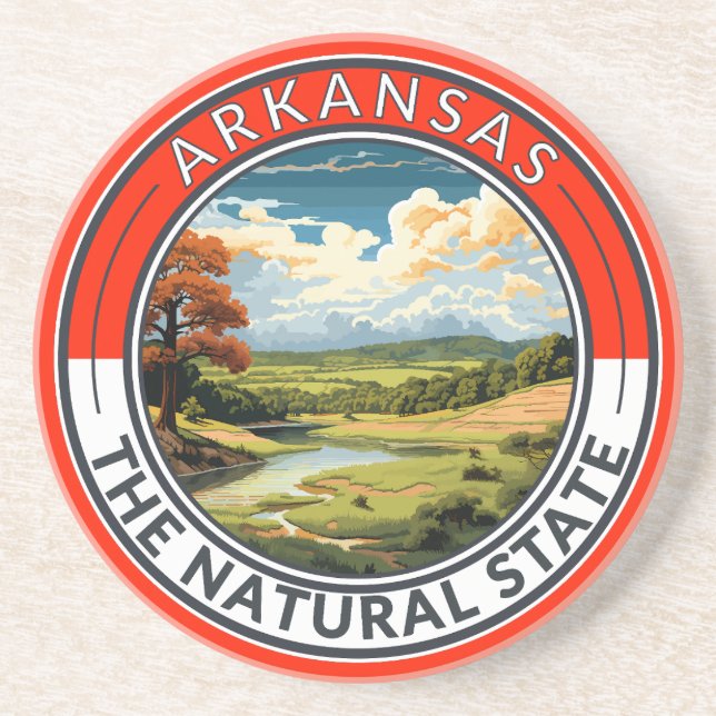 Arkansas Travel Art Badge Coaster (Front)