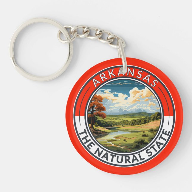 Arkansas Travel Art Badge Keychain (Front)