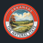 Arkansas Travel Art Badge Magnet<br><div class="desc">Arkansas retro vector travel design. This retro-style travel art,  with its blend of bold colors and vintage allure,  is designed to inspire a sense of adventure.</div>