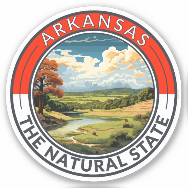 Arkansas Travel Art Badge Sticker (Front)