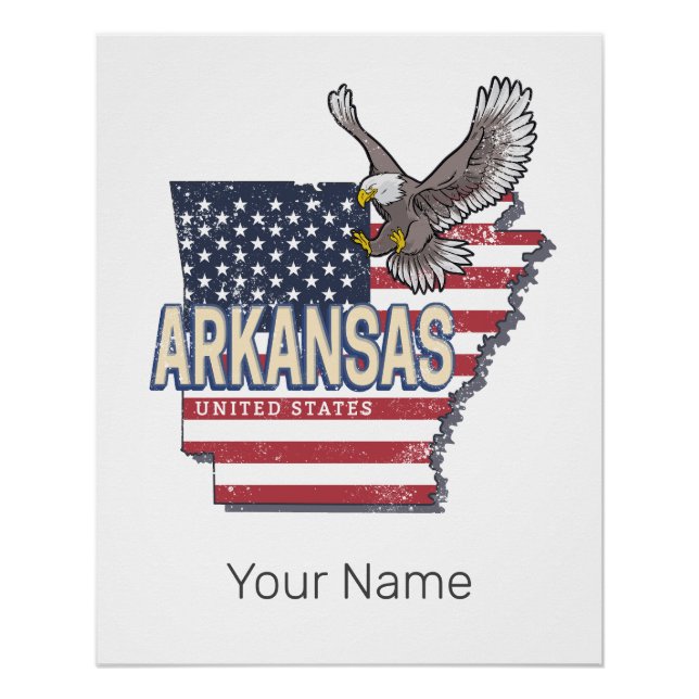 Arkansas United States Retro Map Vintage USA Poster (Front)
