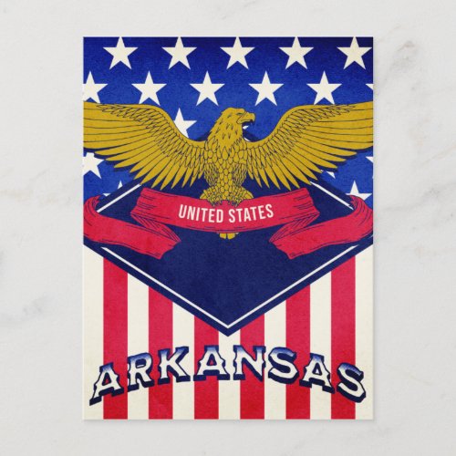 Arkansas USA Flag  Postcard