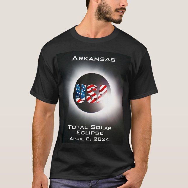 Arkansas USA Total solar eclipse April 8, 2024 T-Shirt (Front)
