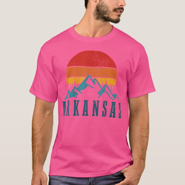 Arkansas Vintage Mountains Sunset Hiking Nature T-Shirt (Front)