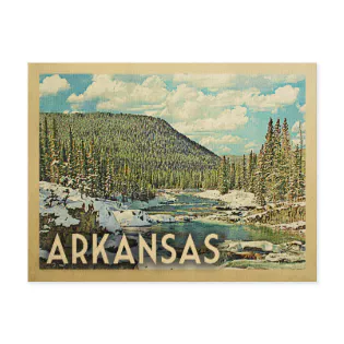 Arkansas Vintage Travel Snowy Winter Nature Postcard