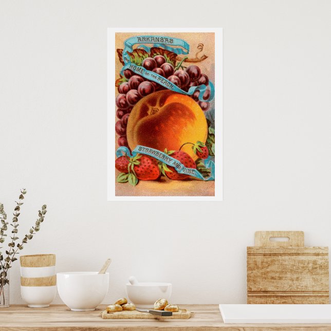 Arkansas Vintage Victorian Era Fruit Ad Poster (Kitchen)