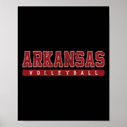 Arkansas Volleyball Red Vintage Text  Poster