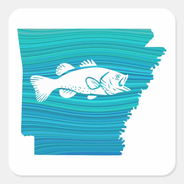 Arkansas Wave Fishing Square Sticker (Front)