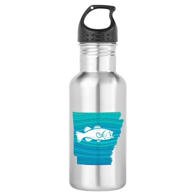 Arkansas Wave Fishing Stainless Steel Water Bottle (Front)