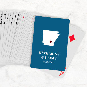 Arkansas Wedding Favor Deck of Cards, State Map Poker Cards