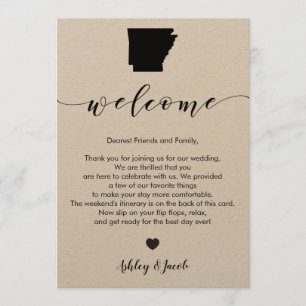 Arkansas Wedding Welcome Letter & Itinerary Card