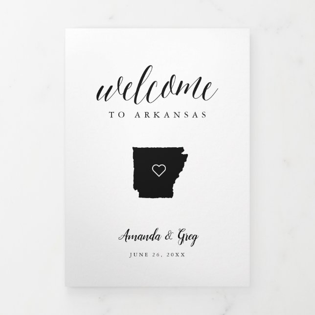 Arkansas Wedding Welcome Letter & Itinerary Tri-Fold Program (Cover)