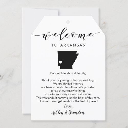 Arkansas Wedding Welcome Tag Letter Itinerary