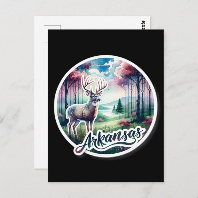 Arkansas, White-tailed deer, Postcrossing Postcard (Front/Back)