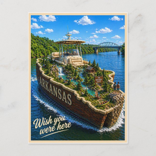 Arkansas | Wish You Were Here | State Series Postcard (Front)
