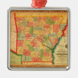 ArkansasPanoramic MapArkansas Metal Ornament