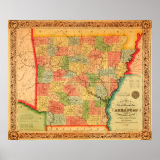 ArkansasPanoramic MapArkansas Poster