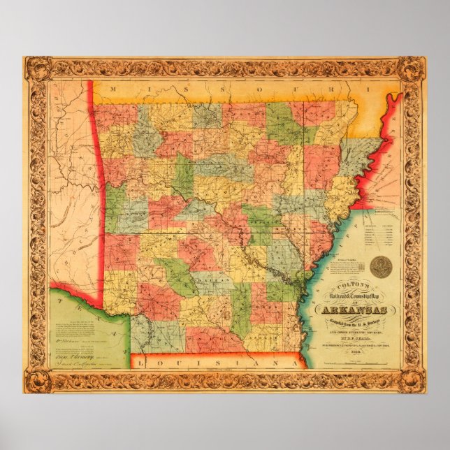 ArkansasPanoramic MapArkansas Poster (Front)