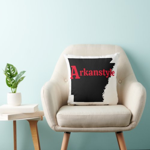 Arkanstyle Red Text Throw Pillow