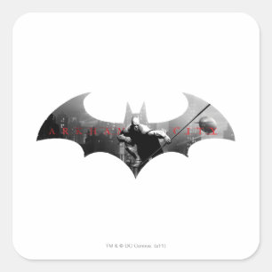 Arkham City Bat Symbol Square Sticker