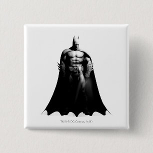 Arkham City Batman Black and White Wide Pose Button