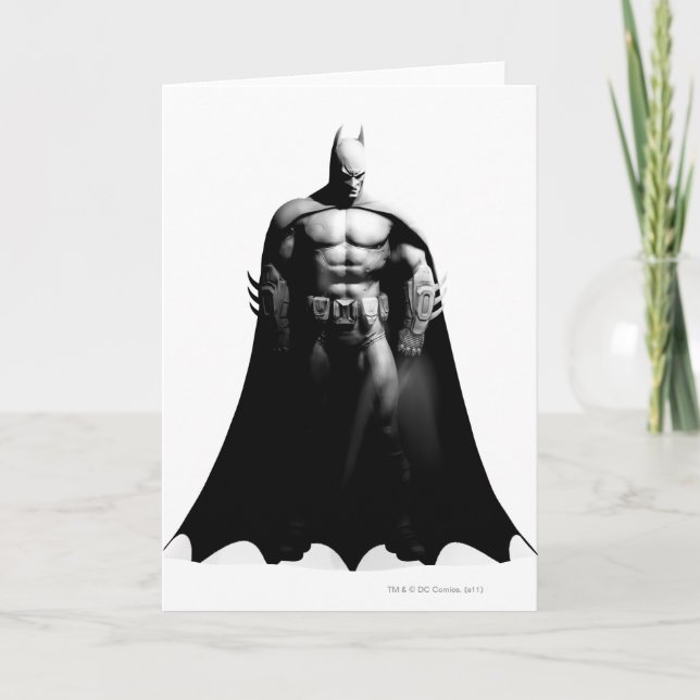 Arkham City | Batman Black and White Wide Pose Card (Front)
