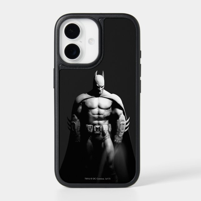 Arkham City | Batman Black and White Wide Pose Otterbox iPhone Case (Back)