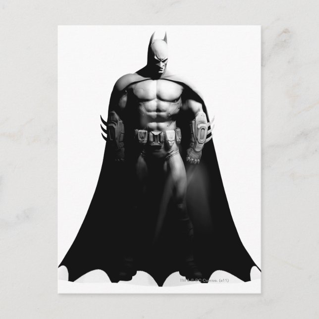 Arkham City | Batman Black and White Wide Pose Postcard (Front)