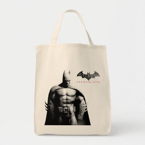 Arkham City  Batman Black and White Wide Pose Tote Bag