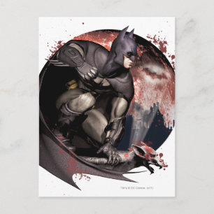 Arkham City Batman Moon Postcard