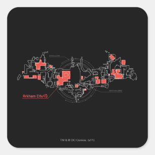 Arkham City Diagram Square Sticker
