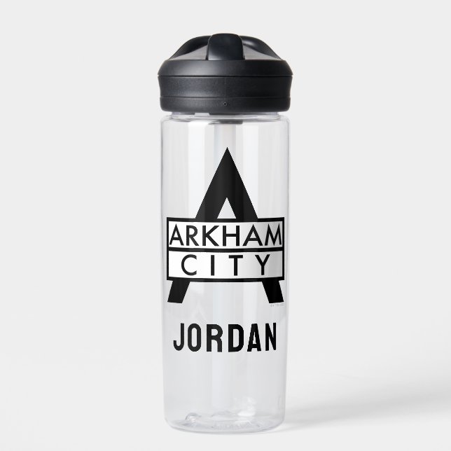 Arkham City Icon | Add Your Name Water Bottle (Front)