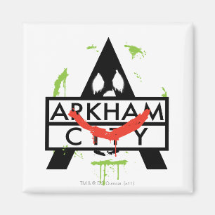 Arkham City Icon w/ Joker marks 2 Magnet