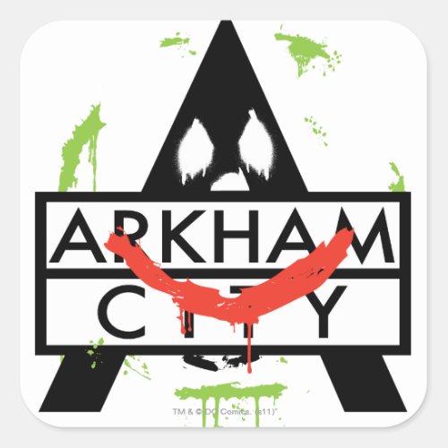 Arkham City Icon w Joker marks 2 Square Sticker