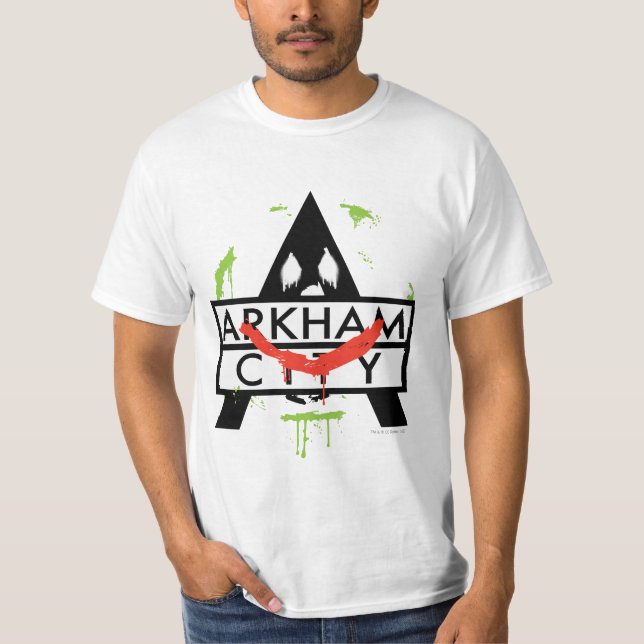 Arkham City Icon w/ Joker marks 2 T-Shirt (Front)
