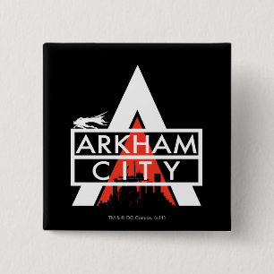 Arkham City Logo White Pinback Button