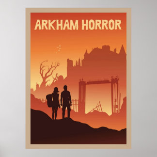 Arkham Horror Board Game Minimalist Travel Style Poster