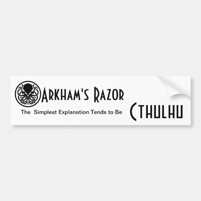 Arkham's Razor Bumper Sticker (Front)
