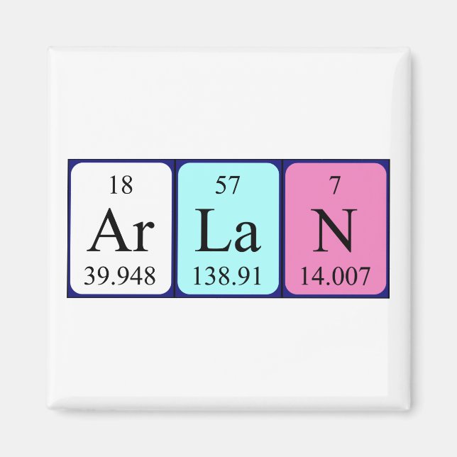 Arlan periodic table name magnet (Front)